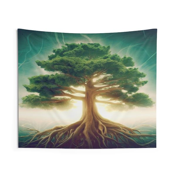 This tapestry features a stunning image of a cedar tree, which is a symbol of strength, longevity, and nobility. The tree has a thick trunk and green leaves, and it stands tall and proud on a brown background. The tapestry will add a touch of class and sophistication to your home. #royaltapestry #homedecor #natureart #tapestrylove